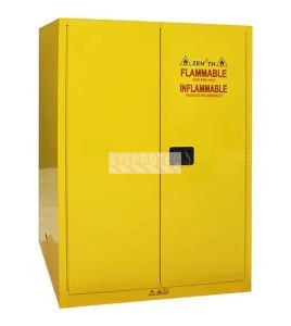 Flammable liquids storage cabinet, 90 US gallons (341 L), FM, NFPA and OSHA-approved.