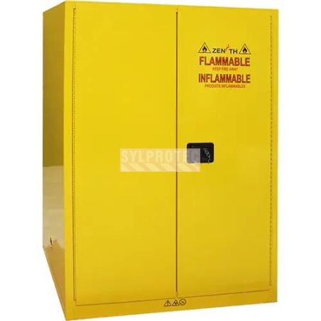 Flammable liquids storage cabinet, 90 US gallons (341 L), FM, NFPA and OSHA-approved.