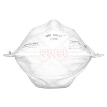 Respirateur contre les particules VFlex 3M N95 9105, standard, carton de 50