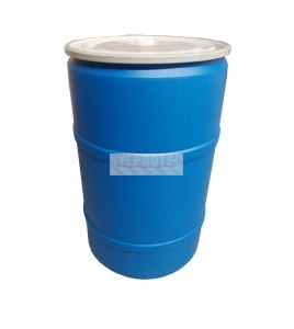 Resealable blue barrel in high-density polyethylene