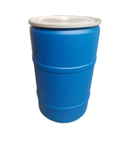 Resealable blue barrel in high-density polyethylene