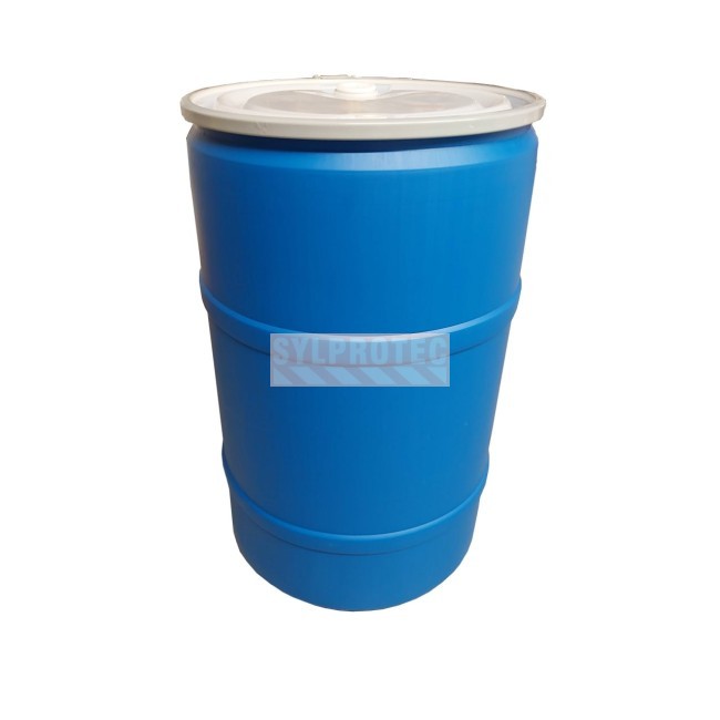 Baril bleu refermable en polyéthylène haute densité