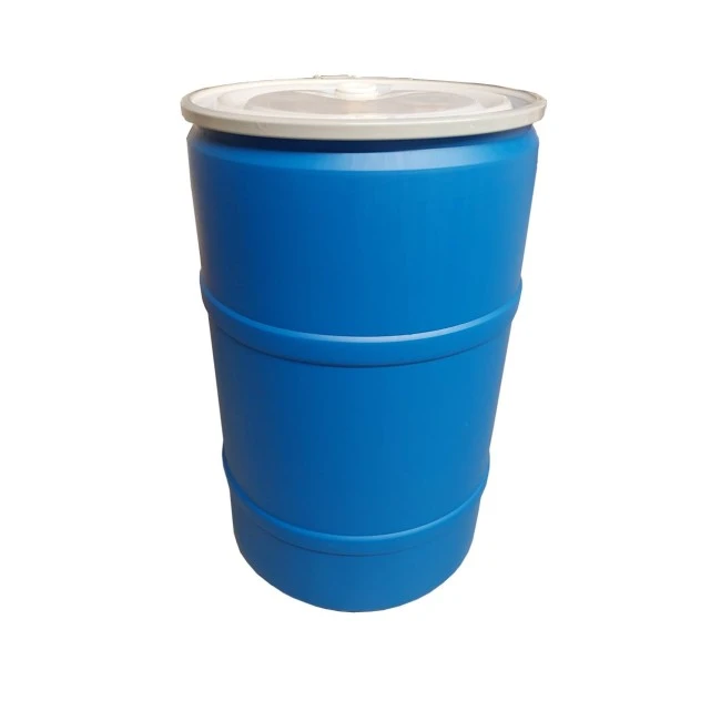Baril bleu refermable en polyéthylène haute densité