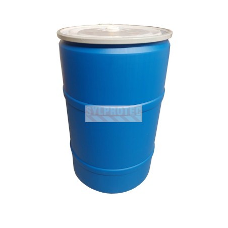 Baril bleu refermable en polyéthylène haute densité