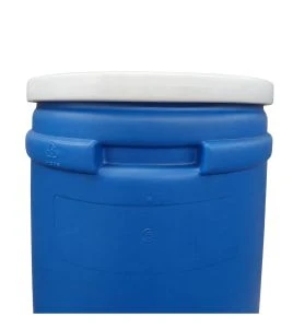 Baril bleu refermable en polyéthylène haute densité