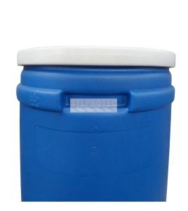 Resealable blue barrel in high-density polyethylene