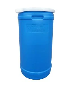 Baril bleu refermable en polyéthylène haute densité