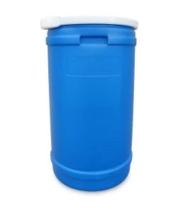 Baril bleu refermable en polyéthylène haute densité