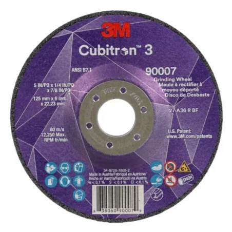 3M Cubitron 3 T27 125 mm 36+ Grit Grinding Wheel
