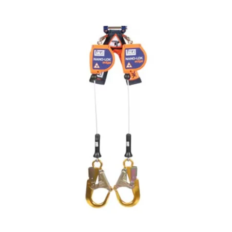 Ligne de vie autorétractable double Nano-Lok DBI-SALA 8 pi câble Leading Edge