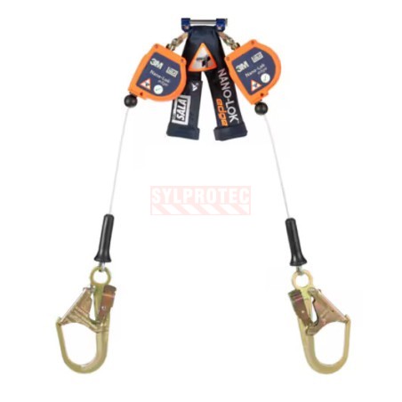 Nano-Lok DBI-SALA twin-leg 8 ft cable Leading Edge SRL quick connector