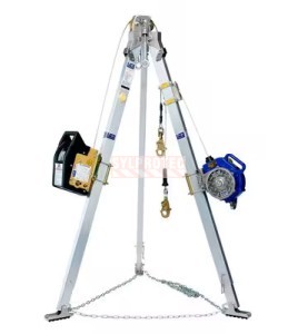 DBI-SALA 3M 7 ft aluminum tripod, winch and 3-way SRL, stainless cable