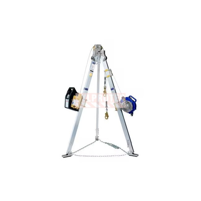 DBI-SALA 3M 7 ft aluminum tripod, winch and 3-way SRL, stainless cable