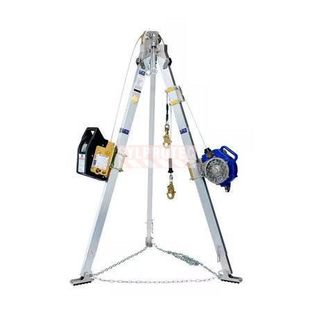 DBI-SALA 3M 7 ft aluminum tripod, winch and 3-way SRL, stainless cable