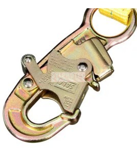 Longe amortisseur de choc en sangle DBI-SALA 3M EZ-Stop Force 2 gros plan sur un mousqueton
