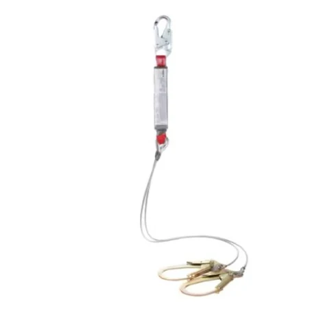 Longe d'absorption des chocs en câble d'acier galvanisé à fixation sûre à 100%, Protecta, 121 à 310 lb, 6 pi
