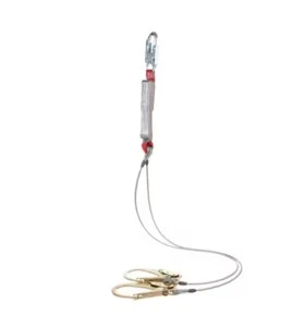 Longe d'absorption des chocs en câble d'acier galvanisé à fixation sûre à 100%, Protecta, 121 à 310 lb, 6 pi