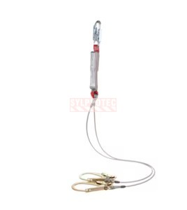 Protecta 100% tie-off galvanized steel cable shock-absorbing lanyard, 121 to 310 lb, 6 ft