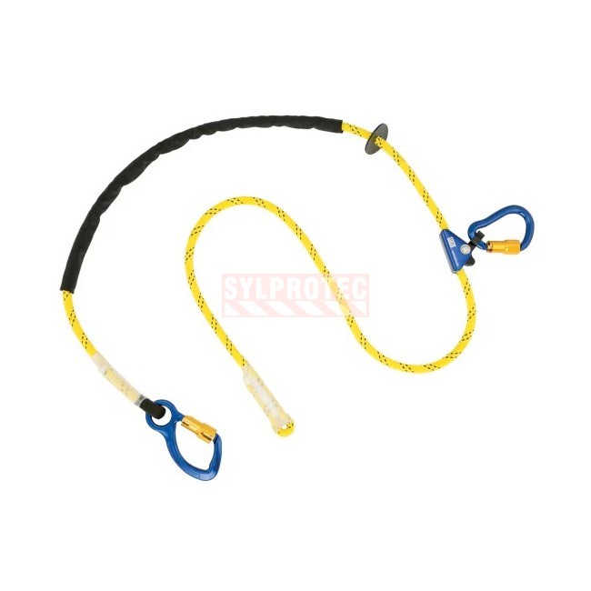 Longe de positionnement en corde en nylon reglable DBI-SALA 3M crochet aluminium 8 pi 1234080