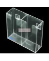 Distributeur en acrylique transparent à 2 compartiments pour boîtes de gants, pour installation murale ou sur une table.