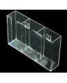 Distributeur en acrylique transparent à 3 compartiments pour boîtes de gants, pour installation murale ou sur une table.