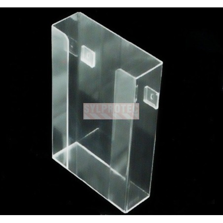 Distributeur en acrylique transparent sans compartiments pour boîtes de gants, pour installation murale ou sur une table.