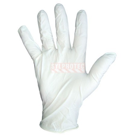 Gant en latex 5 mil d’épaisseur sans poudre. AQL 1.5. Taille: S (7) à XL (10). Vendu par boîte de 100 gants