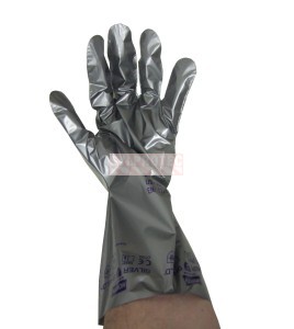 Gants Silver Shield ambidextres sans poudre de 2,7 mils d'épaisseur pour protection chimique. Vendu en paquet de 10 paires.