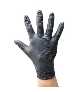 Gant ambidextre en nitrile noir de 4 mils sans poudre.