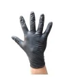 Gant ambidextre en nitrile noir de 4 mils sans poudre.