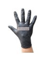 4 mils ambidextrous powder-free black nitrile disposable gloves.