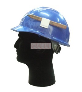 Adhesive pen clip for construction or hard helmets. White color, Sold individually