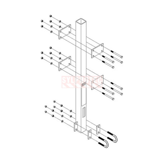 Support inférieur Lad-Saf DBI-SALA 3M 6116027 pour poteau ou mât d'échelle, 12,7 x 6,3 x 104 cm