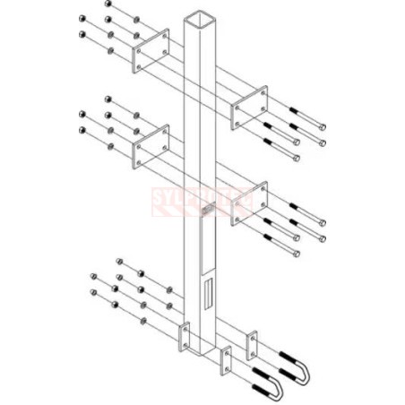 Lad-Saf DBI-SALA 3M lower bracket 6116027 for ladder post or mast, 12.7 x 6.3 x 104 cm
