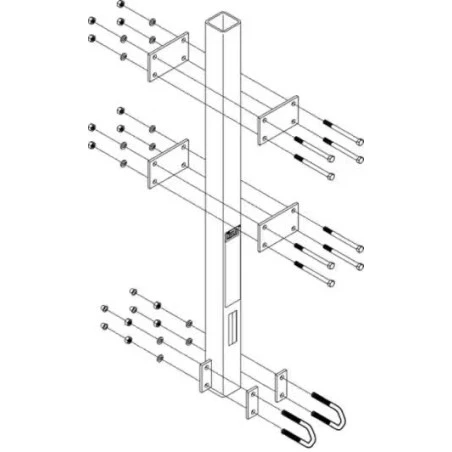 Lad-Saf DBI-SALA 3M lower bracket 6116027 for ladder post or mast, 12.7 x 6.3 x 104 cm