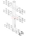 Support inférieur Lad-Saf DBI-SALA 3M 6116027 pour poteau ou mât d'échelle, 12,7 x 6,3 x 104 cm