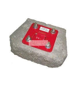 Plaque d'ancrage à anneau en D pour le béton Protecta 3M AJ720A, rouge
