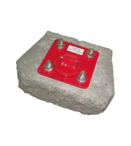 Plaque d'ancrage à anneau en D pour le béton Protecta 3M AJ720A, rouge