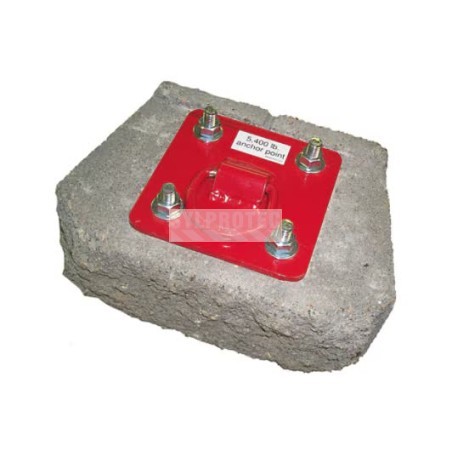 Plaque d'ancrage à anneau en D pour le béton Protecta 3M AJ720A, rouge