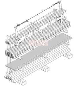 Montant pour ligne de vie horizontale pour poutre en I perpendiculaire avec base SecuraSpan DBI-SALA 3M 7400087, acier zingué