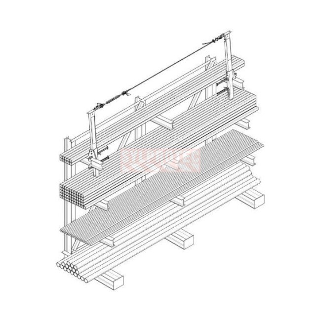 Montant pour ligne de vie horizontale pour poutre en I perpendiculaire avec base SecuraSpan DBI-SALA 3M 7400087, acier zingué