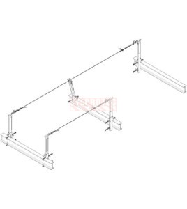 Montant pour ligne de vie horizontale pour poutre en I perpendiculaire avec base SecuraSpan DBI-SALA 3M 7400087, acier zingué