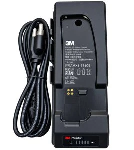 Smart single unit charger for high capacity battery pack to go on 3M Versaflo PAPR.