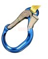 Longe double en Y amortisseur de choc en sangle DBI-SALA 3M gros plan sur le mousqueton central