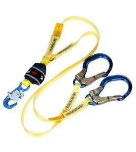 DBI-SALA 3M twin-leg Y web shock-absorbing lanyard, overview of both arms