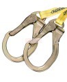 Longe double en Y amortisseur de choc en sangle DBI-SALA 3M gros plan sur les deux crochets