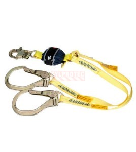 Longe double en Y amortisseur de choc en sangle DBI-SALA 3M vue d'ensemble des deux bras