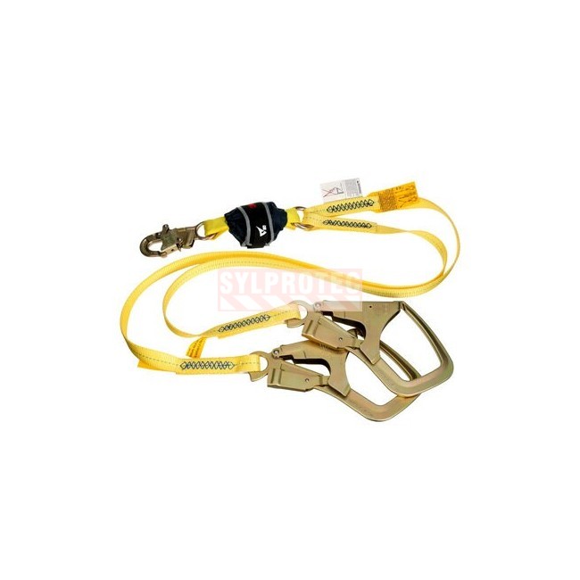 Longe double en Y amortisseur de choc en sangle DBI-SALA 3M vue d'ensemble