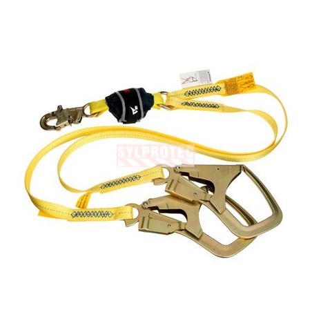 Longe double en Y amortisseur de choc en sangle DBI-SALA 3M vue d'ensemble