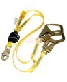 Longe double en Y amortisseur de choc en sangle DBI-SALA 3M vue en angle du mousqueton